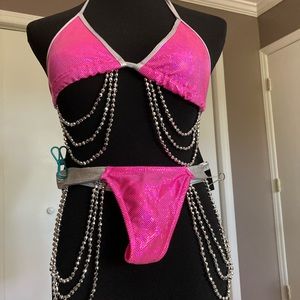 Two piece exotic bikini . Hot pink new with tags .